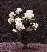 Henri Fantin-Latour White Roses, oil painting reproduction